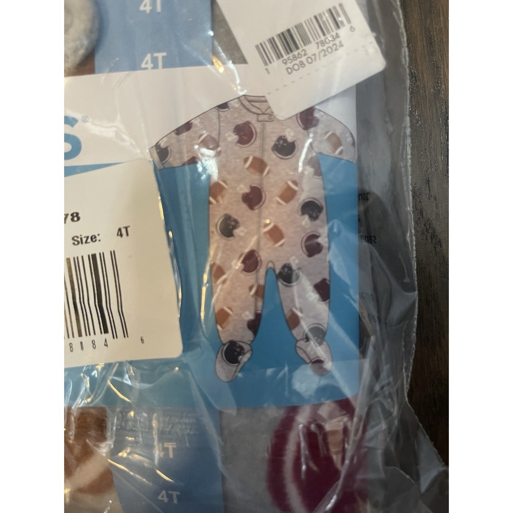 Carters 4t Fleece Footie Pajamas Football